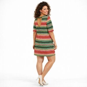 ISLE APPAREL Made in Turkey Size Small Rainbow Zigzag Print‎ Retro Shift Dress